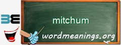 WordMeaning blackboard for mitchum